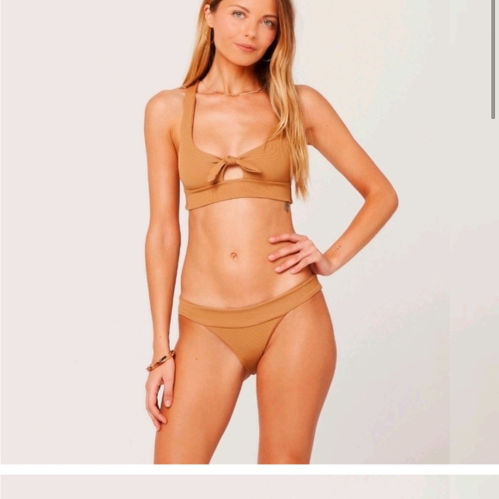 L*space Tara top and Veronica bottom medium set camel color excellent condition